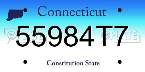 55984T7 Connecticut License Plate