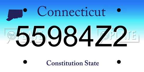 55984Z2 Connecticut License Plate