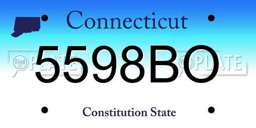 5598BO Connecticut License Plate