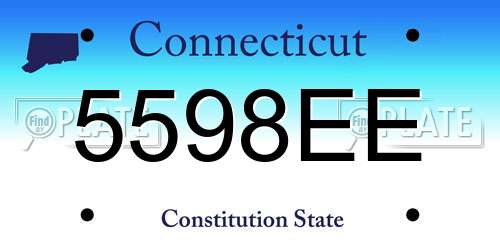 5598EE Connecticut License Plate