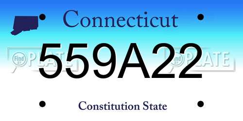 559A22 Connecticut License Plate
