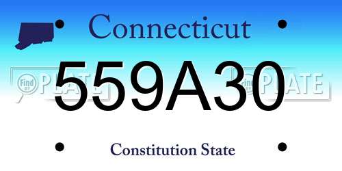 559A30 Connecticut License Plate