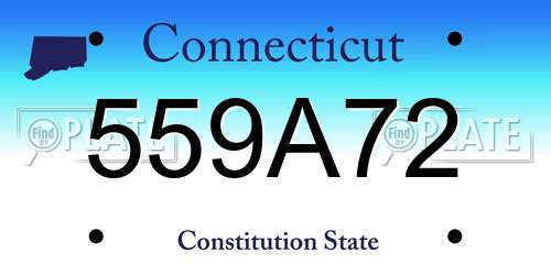 559A72 Connecticut License Plate