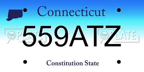 559ATZ Connecticut License Plate