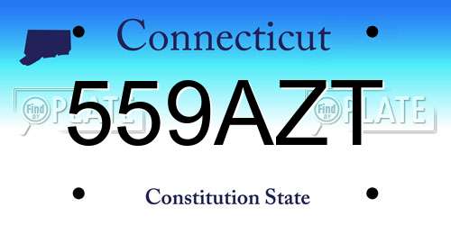 559AZT Connecticut License Plate