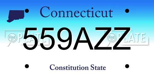 559AZZ Connecticut License Plate