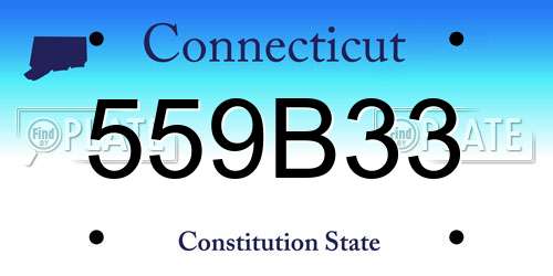 559B33 Connecticut License Plate