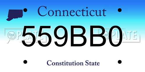 559BB0 Connecticut License Plate