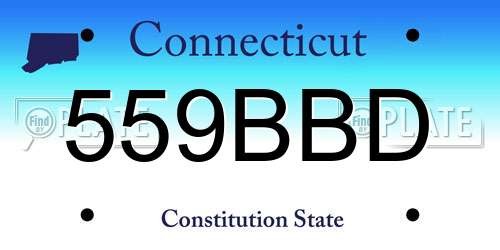 559BBD Connecticut License Plate
