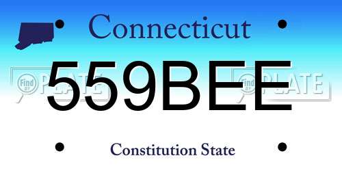 559BEE Connecticut License Plate