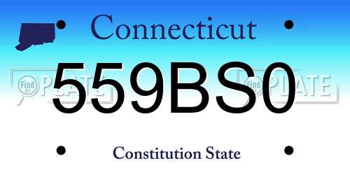 559BS0 Connecticut License Plate