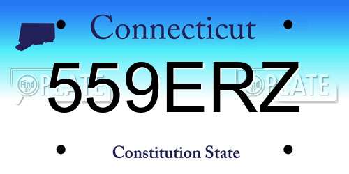 559ERZ Connecticut License Plate