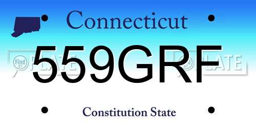 559GRF Connecticut License Plate