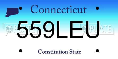 559LEU Connecticut License Plate