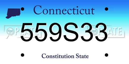 559S33 Connecticut License Plate