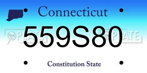 559S80 Connecticut License Plate