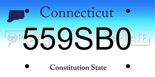 559SB0 Connecticut License Plate