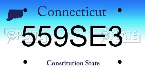 559SE3 Connecticut License Plate