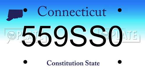 559SS0 Connecticut License Plate