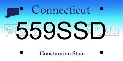 559SSD Connecticut License Plate