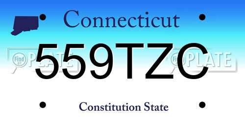 559TZC Connecticut License Plate