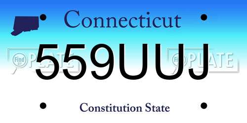 559UUJ Connecticut License Plate