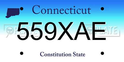 559XAE Connecticut License Plate