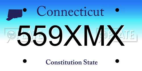 559XMX Connecticut License Plate