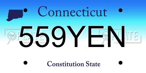 559YEN Connecticut License Plate