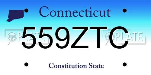 559ZTC Connecticut License Plate