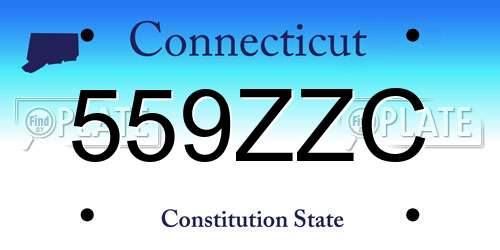 559ZZC Connecticut License Plate