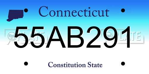 55AB291 Connecticut License Plate