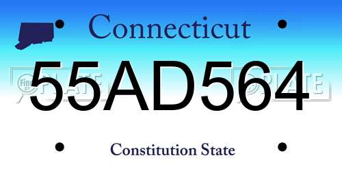 55AD564 Connecticut License Plate