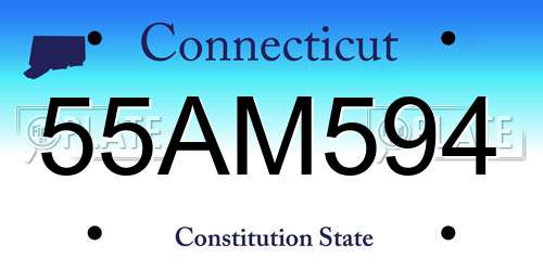 55AM594 Connecticut License Plate