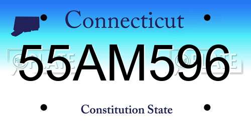 55AM596 Connecticut License Plate