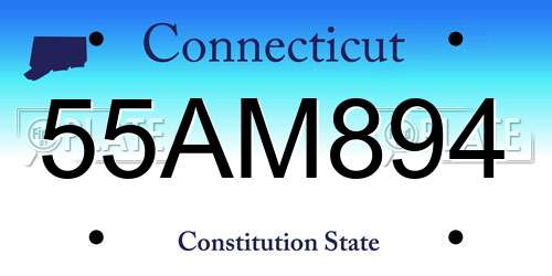 55AM894 Connecticut License Plate