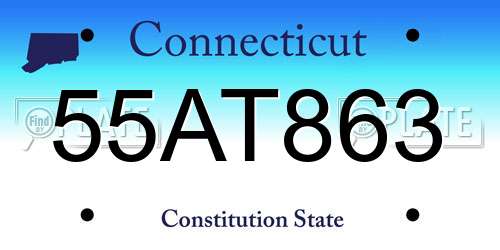55AT863 Connecticut License Plate