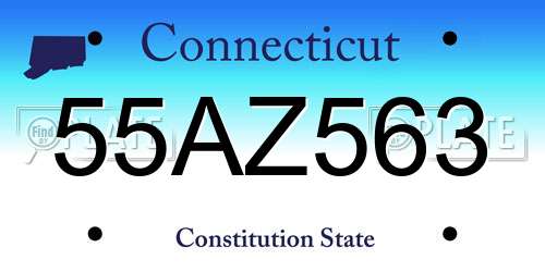 55AZ563 Connecticut License Plate