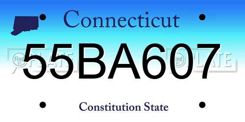55BA607 Connecticut License Plate