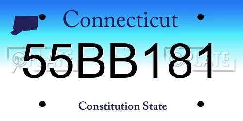 55BB181 Connecticut License Plate