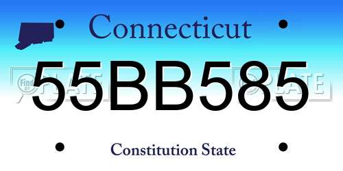 55BB585 Connecticut License Plate
