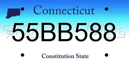 55BB588 Connecticut License Plate