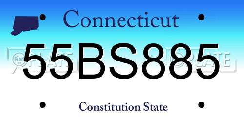55BS885 Connecticut License Plate
