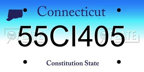 55CI405 Connecticut License Plate