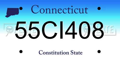 55CI408 Connecticut License Plate