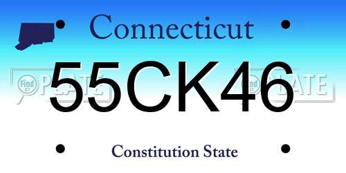 55CK46 Connecticut License Plate
