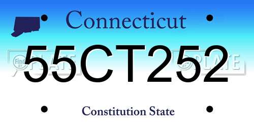 55CT252 Connecticut License Plate