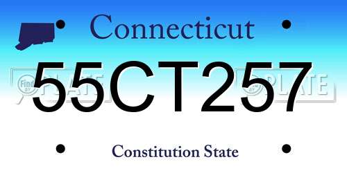 55CT257 Connecticut License Plate