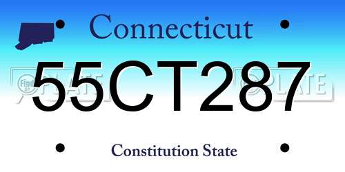 55CT287 Connecticut License Plate