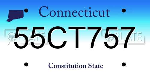 55CT757 Connecticut License Plate